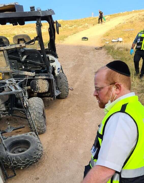 הטרקטורון לאחר התאונה // צילום: דוברות זק"א